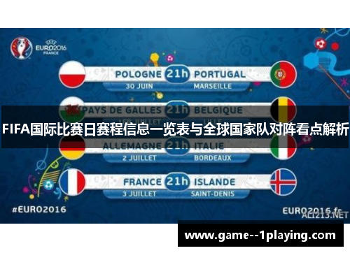 FIFA国际比赛日赛程信息一览表与全球国家队对阵看点解析